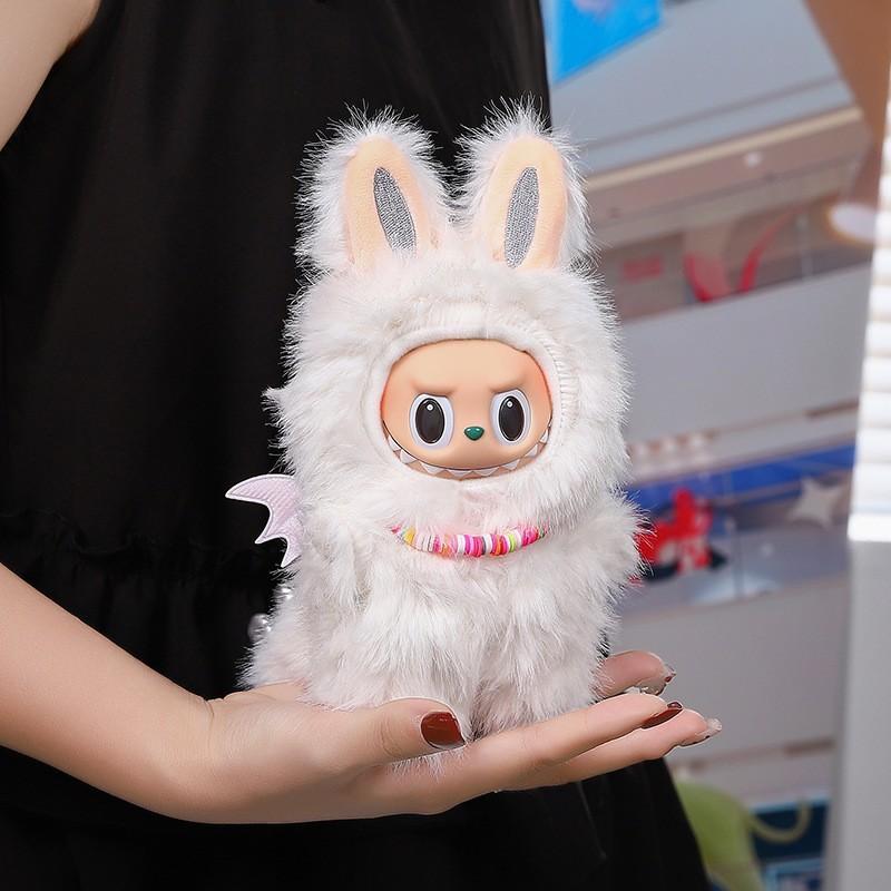 10cm For Labubu Clothes Big Angel White Pink Rabbit Plush Baby Clothes Cute And Fashionable Angel Cotton Doll Clothing Doll Sets