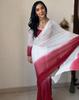 Популярное индийское готовое белое сари из жоржета