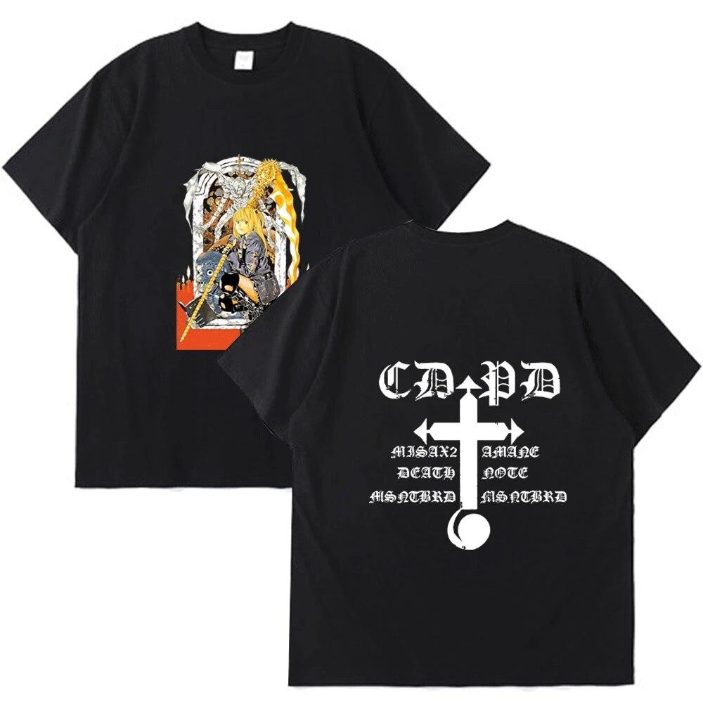 Футболка «Тетрадь смерти» Миса Амане Аниме Ужасы Рюк Лайт Ягами Футболка с принтом Унисекс Женская футболка в стиле хип-хоп Новинка Футболки унисекс Брендовая одежда Топ