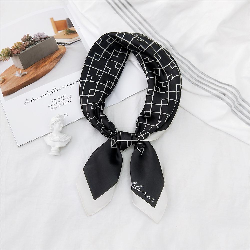 Маленький шелковый шарф в 70 полосок - Женский весенне-летний/осенний универсальный корейский шарф для защиты шеи