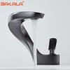BAKALA Tap Single Lever Black Nickel Bathroom Faucet Mixer Waterfall Hot and Cold Water Taps For Basin Of Bathroom F8151-1B