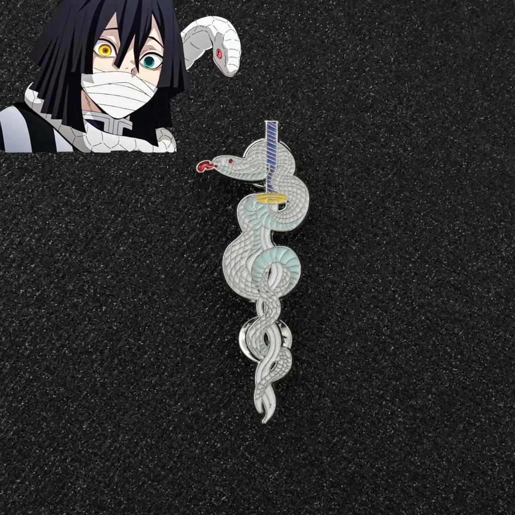 Значки-мечи Истребителя демонов Kimetsu No Yaiba Металлическая катана Аниме аксессуары Значок Броши Шинобу Эмалевый пин на рюкзак подарок Тандзиро