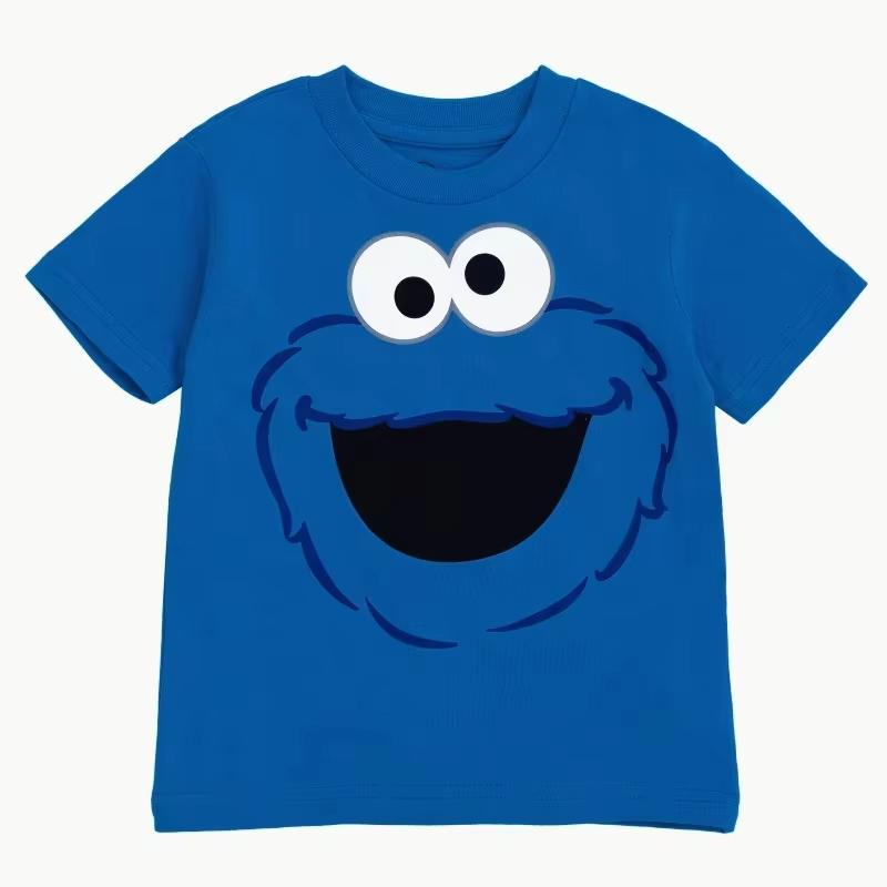 Elmo Oscar Big Bird Biscuit Monster Cute Cartoon Character La Tail Sesame Street Unisexs And Unisexs Springsummer Tshirts
