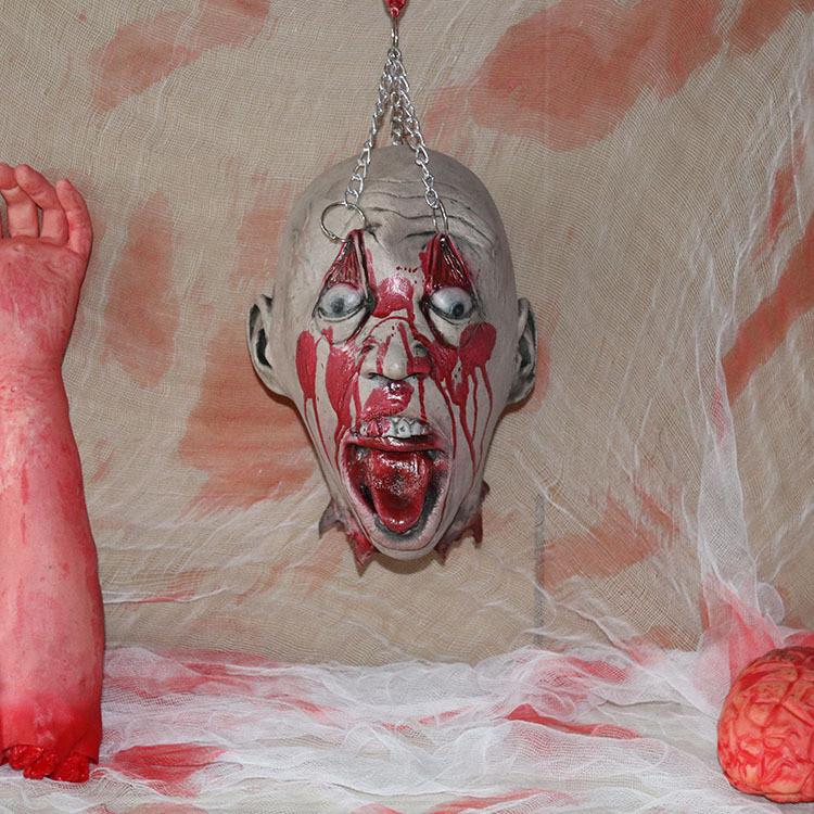 Дом с привидениями Латексный Отрубленная голова Реквизит Для Украшений на Хэллоуин Ужасы