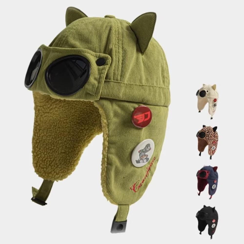 Thickened Bomber Hats Warm Ski Ear Protection Hat Pilot Hat Winter Outdoor Fashion Wear