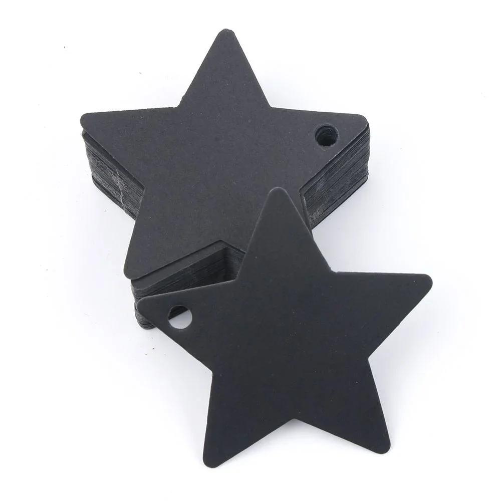 100 шт. пятиконечная звезда рождественские свадебные этикетки вечерние подарочные карты подвесные бирки рождественские украшения