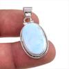 Natural Republic Larimar Gemstone Handmade 925 Solid Silver Pendant 1.5" C5p86