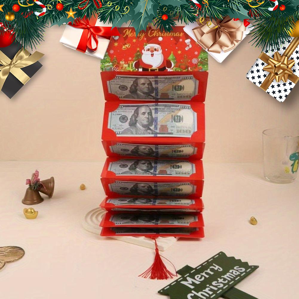 Christmas Money Holders for Cash, Christmas Cash Envelope With 10 Slots, Surprise Card Holder for Xmas Holiday Money Gift Card