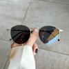 Qianai Retro Round Frame Sunglasses Women'S Metal Edge Small Frame Sunglasses Sunshade Glasses Men