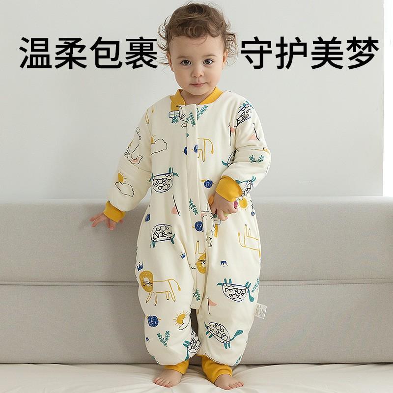 Cotton Sleeping Bag Toddlers Infants Winter Thickened Footed Sleep Sack Anti-Kick Design Nursery AC Room
