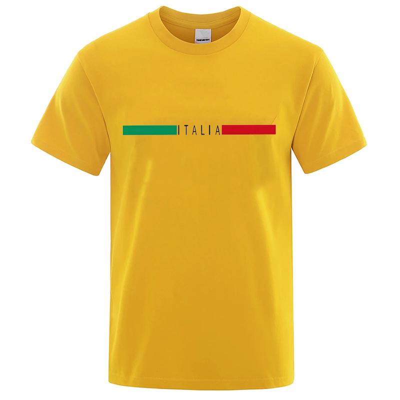Italia Print Tshirt Men's Graphic Design O-Neck T-shirt Casual Comfy Tshirts For Summer Men's Clothing Tops For Daily Running