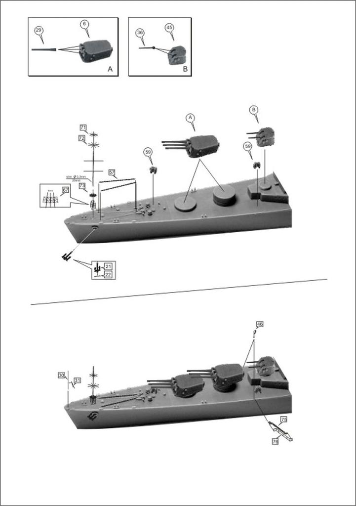 Nico model US Navy Guided Missile Cruiser Galveston 1968 Resin Kit PN07059 1/700 Galveston-class CLG-3