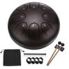 Uxcell Steel Tongue Drum, 6" 8-Note Steel Hand Drum with Bag, Mallets, and Music Sheet, Worry-Free Drum for Yoga, Meditation, and Camping (Bronze)