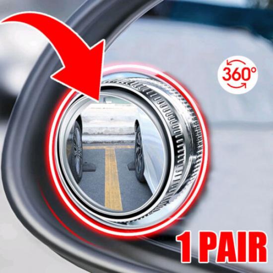 2Pcs 360° Blind Spot Mirror Car Reversing Rearview Mirror Small Circular Mirror