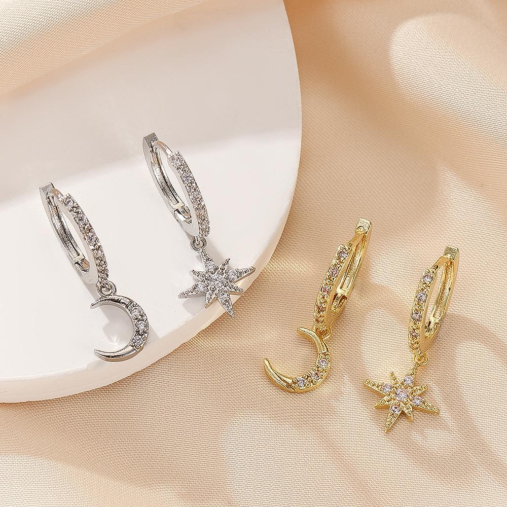 Горячо продаваемые асимметричные серьги-луны для женщин, модные, универсальные и высококлассные серьги