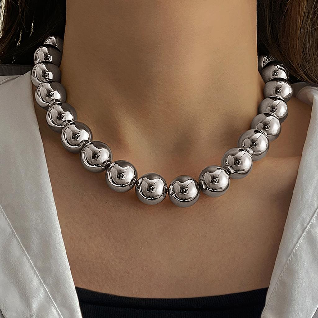Heart Shape Multi-Layered Gold Silver Pearl Beaded Clavicle Necklace European American Style Women's Accessories