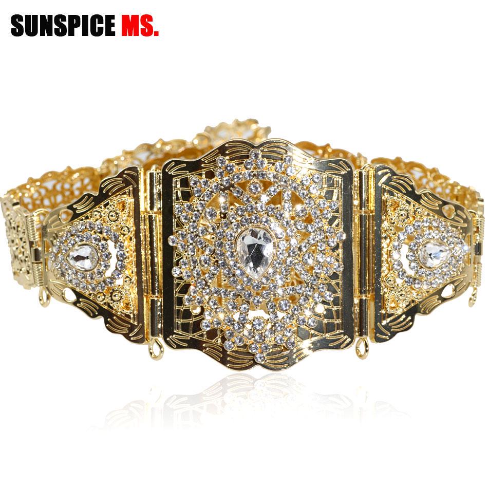 Gold Belt Bridal Wedding Jewelry Ladies Body Chain Full Crystal Jewelry