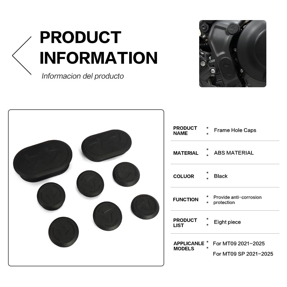 Frame Plugs Set Hole Caps For YAMAHA MT09 mt09 MT 09 MT-09 SP 2021 2022 2023 2024 2025 Motorcycle Accessories