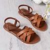 Summer New Women's Flat Bottom Roman Strap Sandals with Non Slip Rubber Soles Fashion Women's Shoes Size 36-43