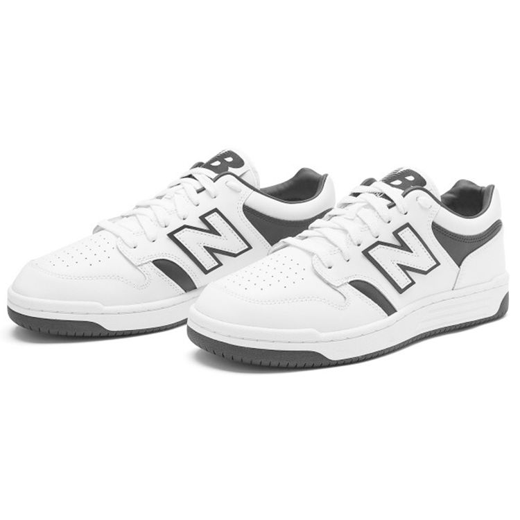 New Balance Nb 480 Низкие из синтетической кожи Прочные Легкие Низкие кеды для скейтбординга Унисекс кеды для скейтбординга Черные Белые BB480LAB