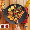 Korean Grill Pan Round Non-Stick Barbecue Plate BBQ Grill Outdoor Travel Camping Frying Pan Barbecue Accessories Kitchen Supplie
