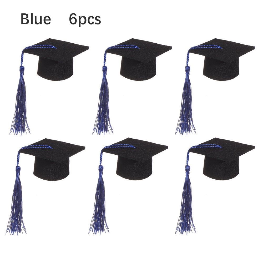 6шт бутылка вина DIY украшения шапка бакалавра мини-выпускной шляпа цилиндр докторская шапка