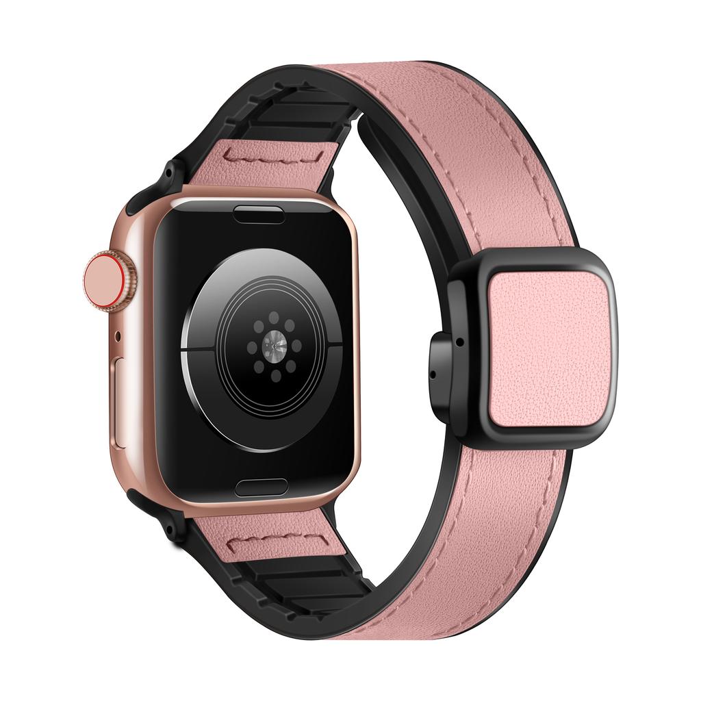 Ремешок из натуральной кожи для Apple Watch 45мм 44мм 40мм 41мм 49мм 42мм Магнитный браслет correa Серия 9 8 7 6 5 4 SE Ultra 2