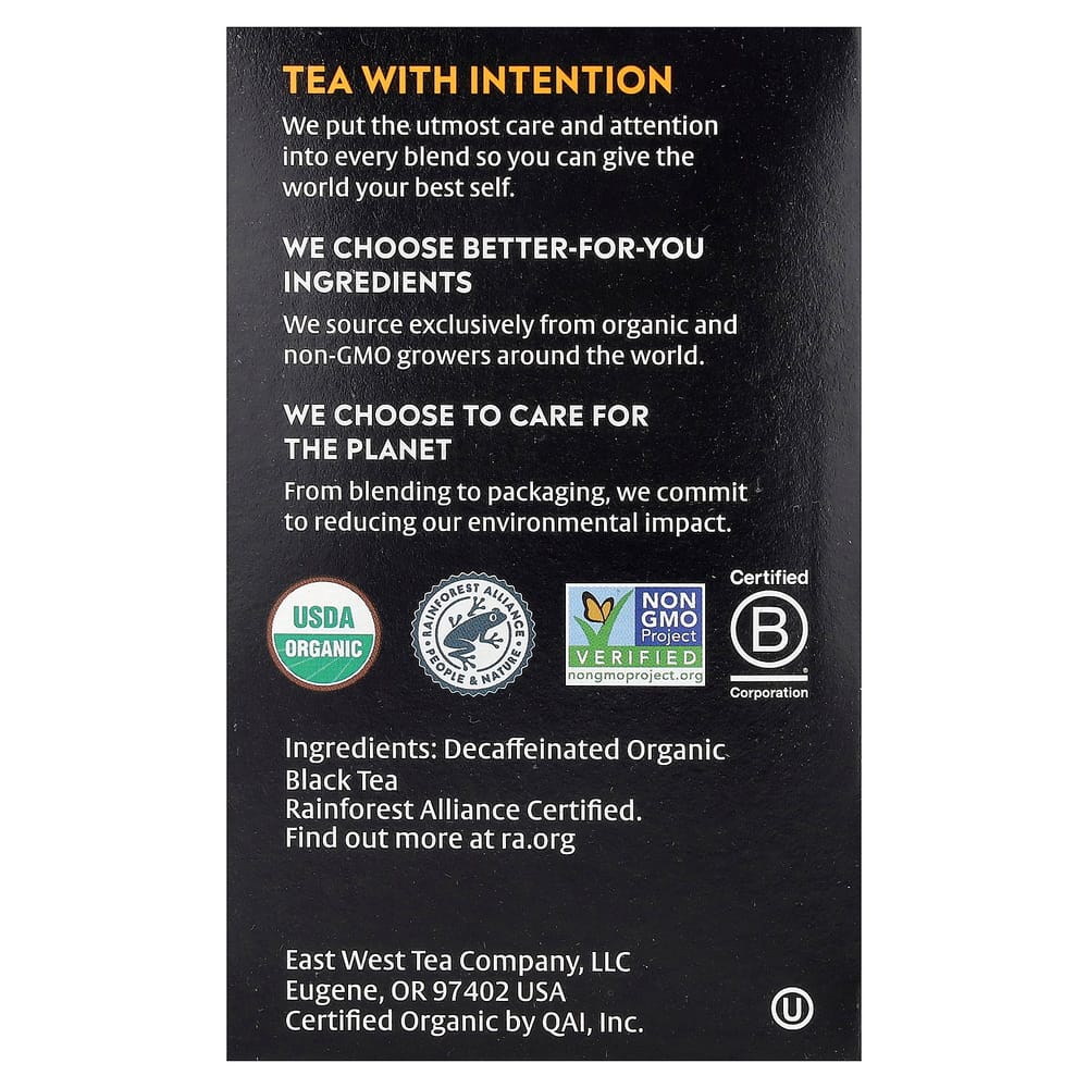 Choice Organic Teas Черный чай без кофеина English Breakfast, пакетики, 16 шт., 32 г (1,12 унции)