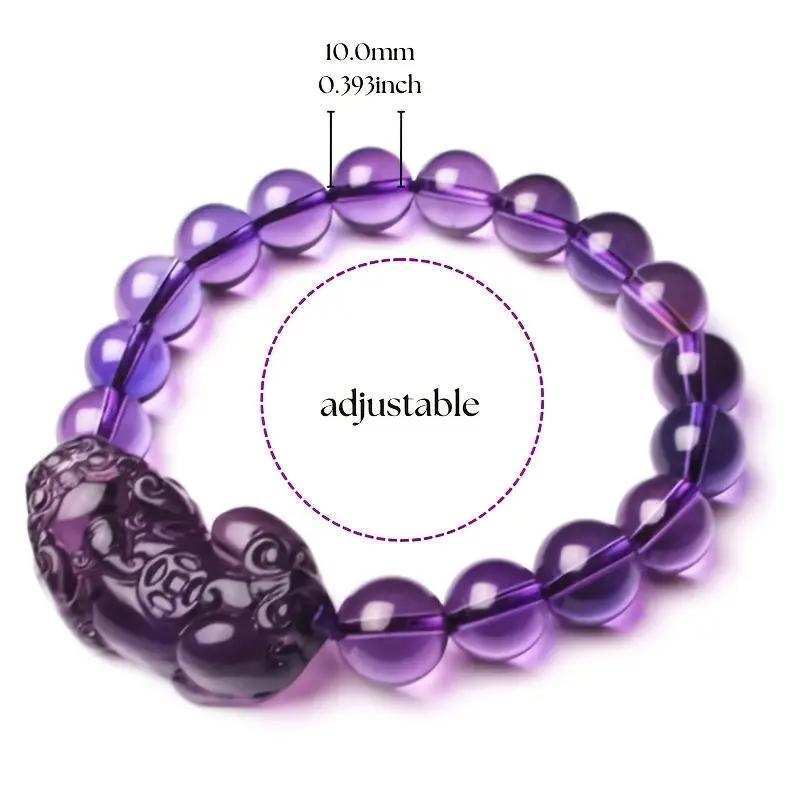 High Quality 1PC Feng Shui Charm Feng Shui Bracelet Protection Aids Wealth Attraction with Authentic Bestows Good Fortune Unisex Purple Gift