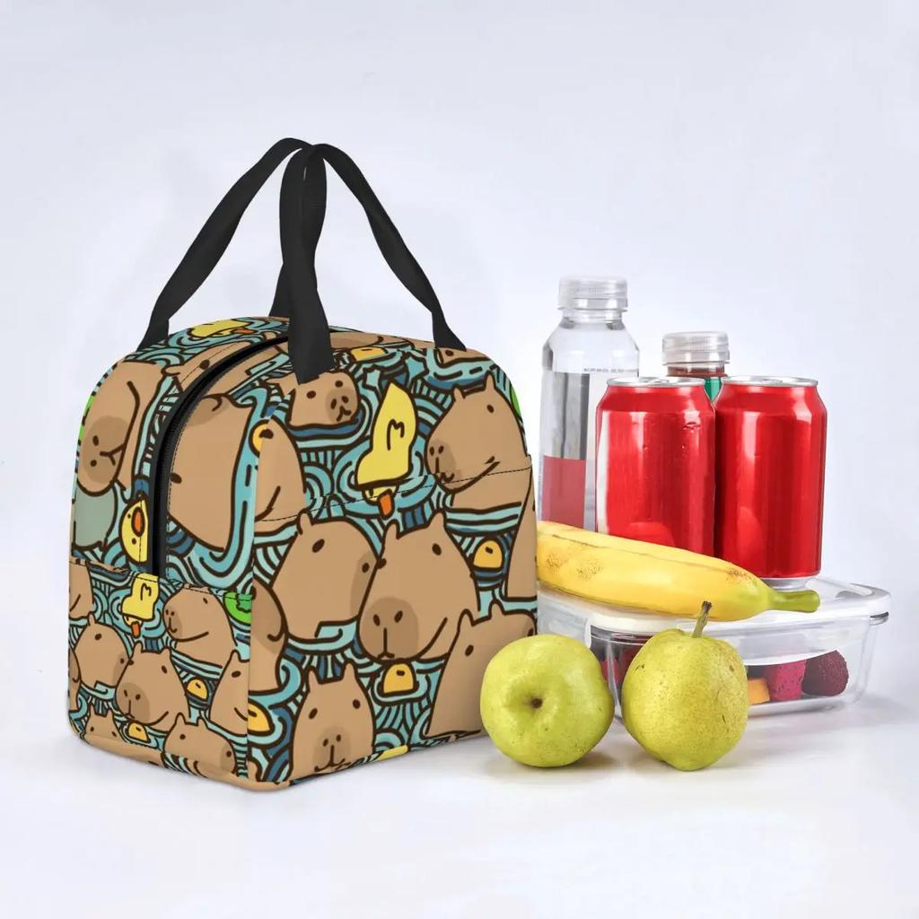 Пруд, полный капибары, термосумка для обеда для женщин, водонепроницаемая, термосумка для обеда для детей, школьников