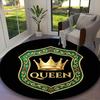 1pc Queen's Crown Printed Chair Rug for Home Office Use, Living Room Kitchen Game Room Round Carpet