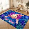 Axolotl Theme Soft Crystal Velvet Rug Custom Name & Text Print Non Slip Floor Rug for Bedroom Living Room