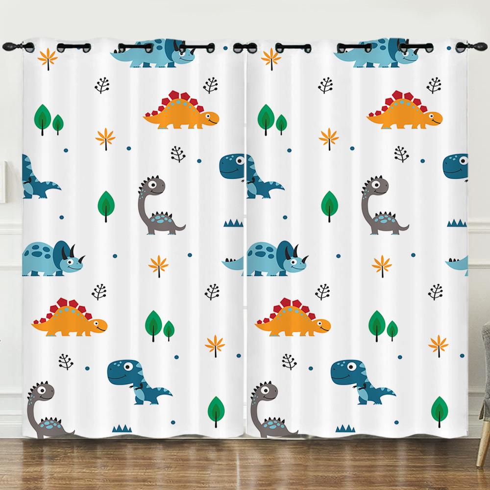 Cute Cartoon Dinosaur Curtains For Window Treatment Drapes Window Curtains For Living Room Bedroom Boys Kids Room Home Decor