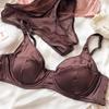 Женское нижнее белье Ice Silk Comfort, сексуальный бюстгальтер Push Up с маленькой грудью, съемная подкладка, тонкие чашки, бюстгальтер, нижнее белье, комплект трусиков