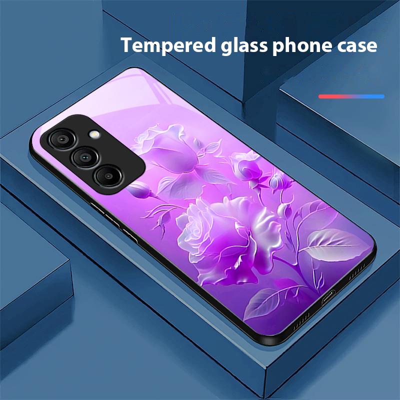 Белый Дым Красная Роза Для Samsung Galaxy A15 5G 54 4G 51 50 24 35 90 71 12 51 53 52S 80 22 34 Черный Чехол для Телефона из Закаленного Стекла