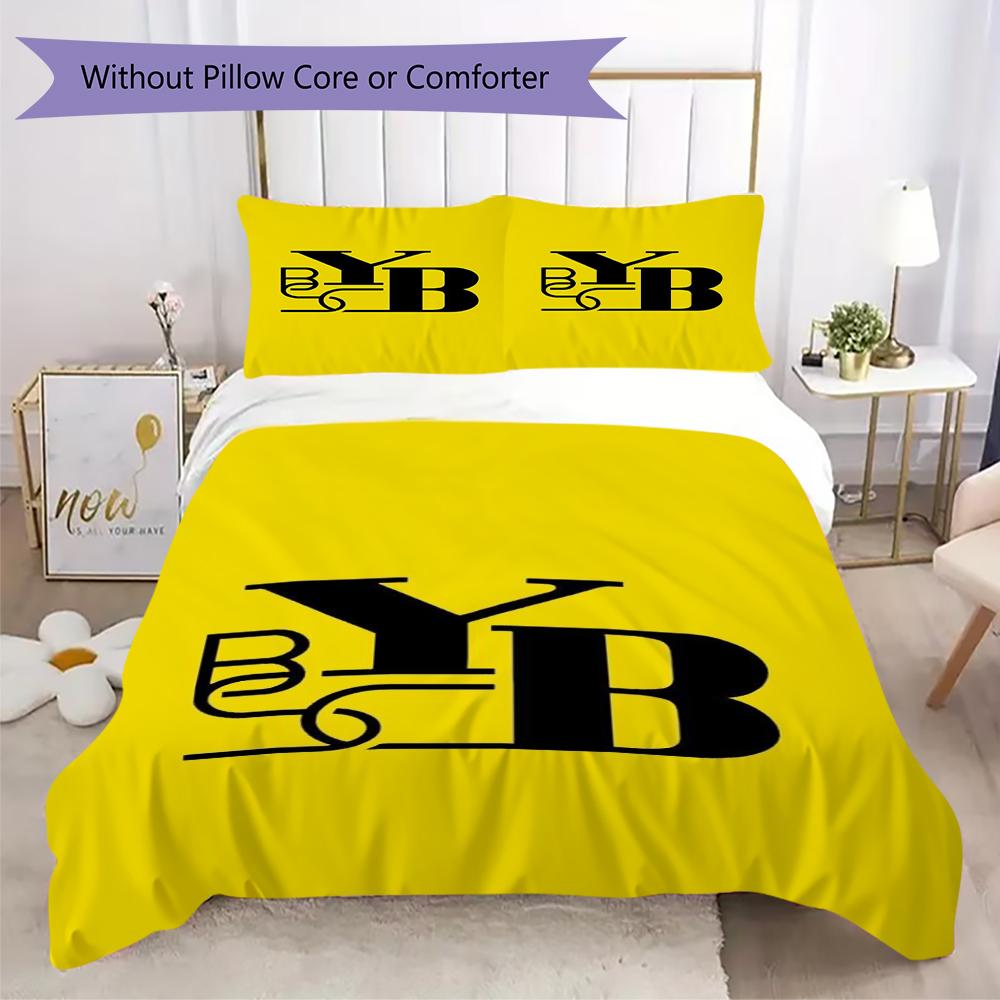 BSC Young Pattern Bedding uilt Set uilt Cover Pillowcase Home Decoration Birthday Gift (1 * duvet cover + 2 * pillowcase without core)22