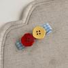 2 pcs/set Color Block Button Hair Clips Small and Cute Side Clip Vintage Bangs Clip  For Girls