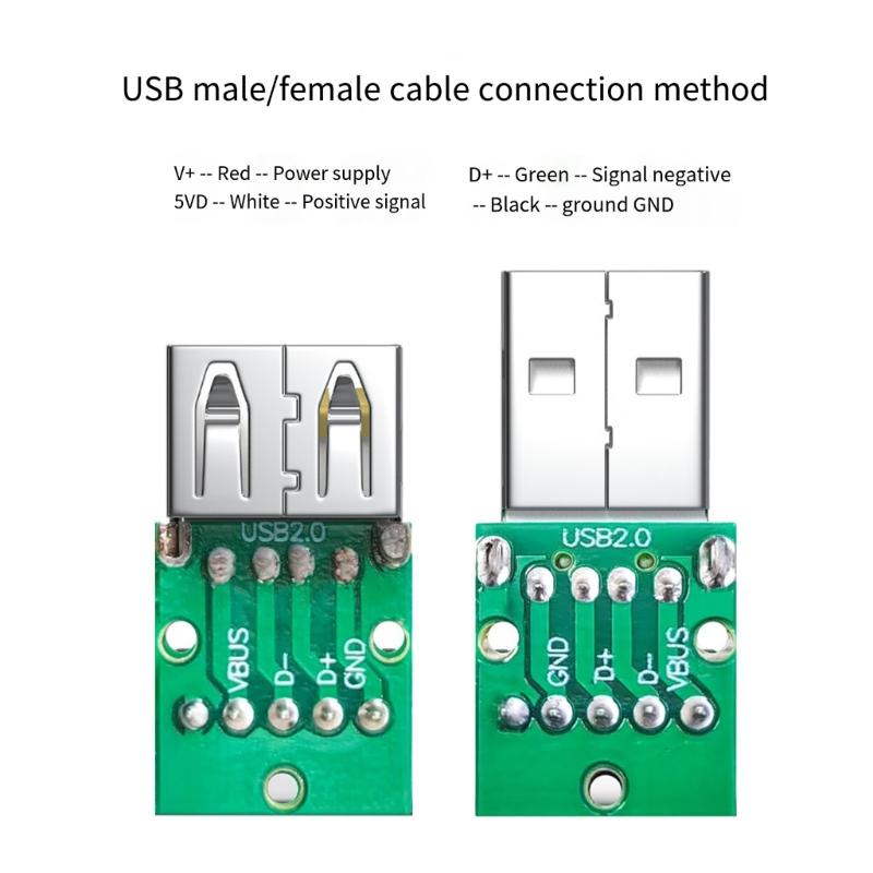 Адаптер клеммной колодки USB USB 2.0 штекерный разъемный модуль без пайки винтами Замена для зарядки и передачи данных кабеля