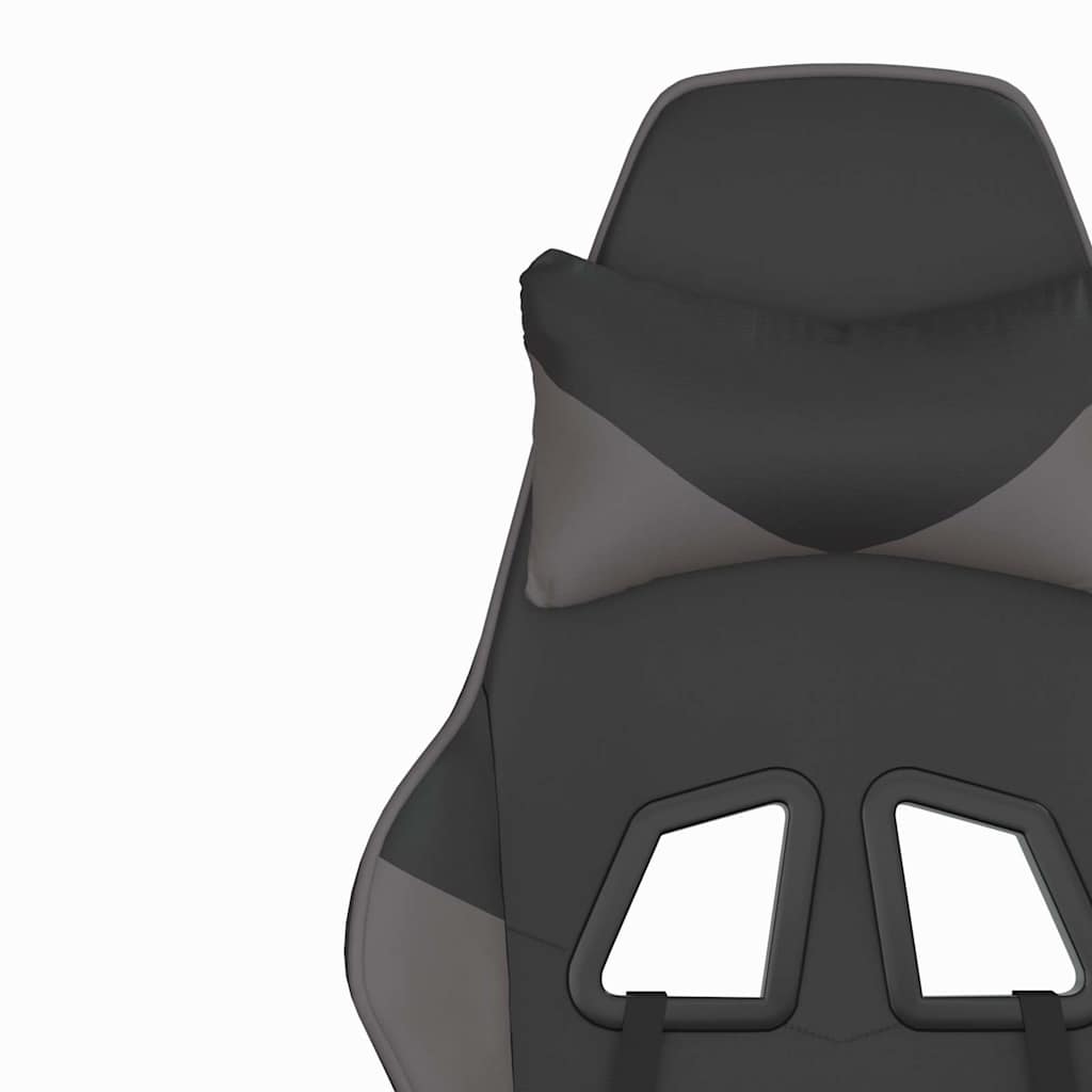 Игровое кресло с функцией массажа и подставкой для ног, черное и серое, искусственная кожа