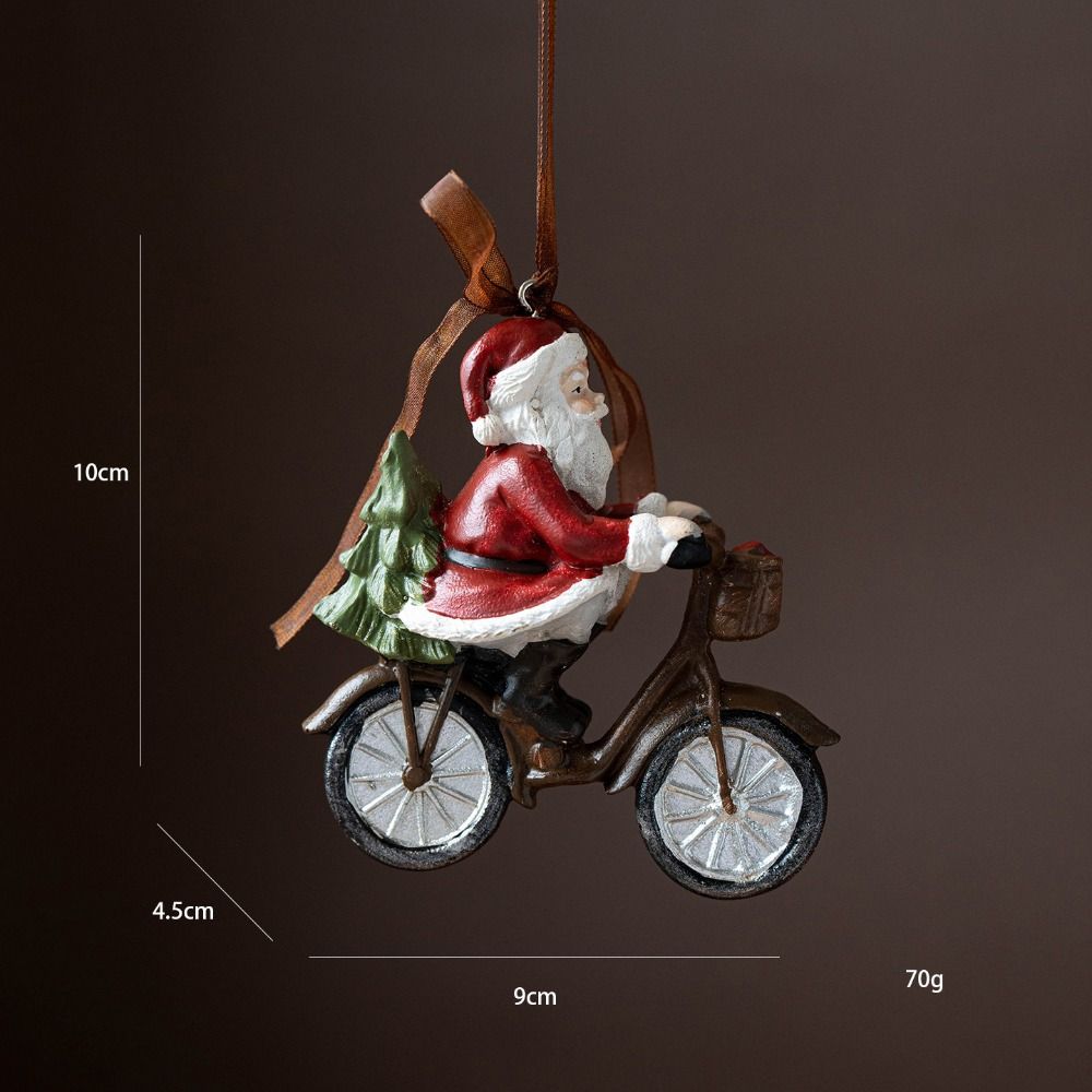 Santa Claus Christmas Tree Hanging Decor 3D Design Resin Hanging Ornament Window