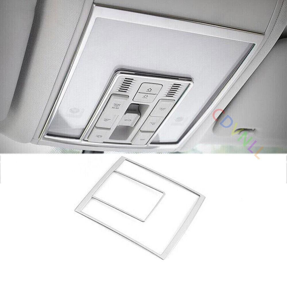 Front Reading Lamp Frame Cover Trim For Volkswagen Atlas 2018-2022 Silver Steel