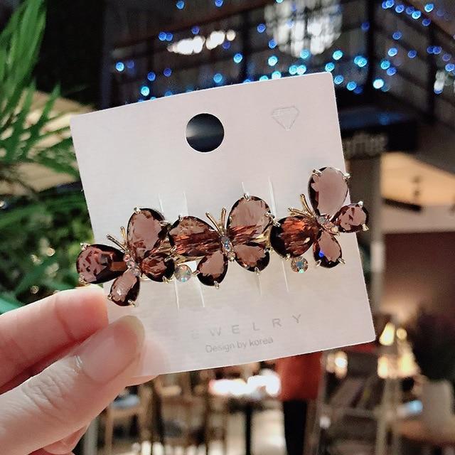 Модная заколка для волос в стиле ретро со стразами и бабочкой, большая заколка для волос с цветком, весенняя заколка, милая женская заколка в виде утконоса, головной убор, заколка для волос