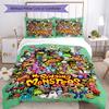 3pcs My Singing Monsters1 pattern bedding set duvet cover set includes duvet cover &pillowcases, perfect all season bedroom decoration & gift