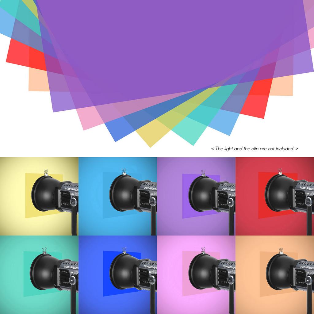 Andoer 11 Colors/set Transparent Gel Lighting Filter 30 * 30cm/ 12 * 12in Coloured Overlays Tinted