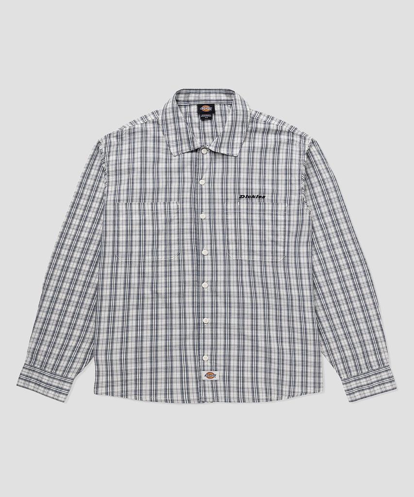 DICKIES Wellsville Poplin Check Shirt Egret