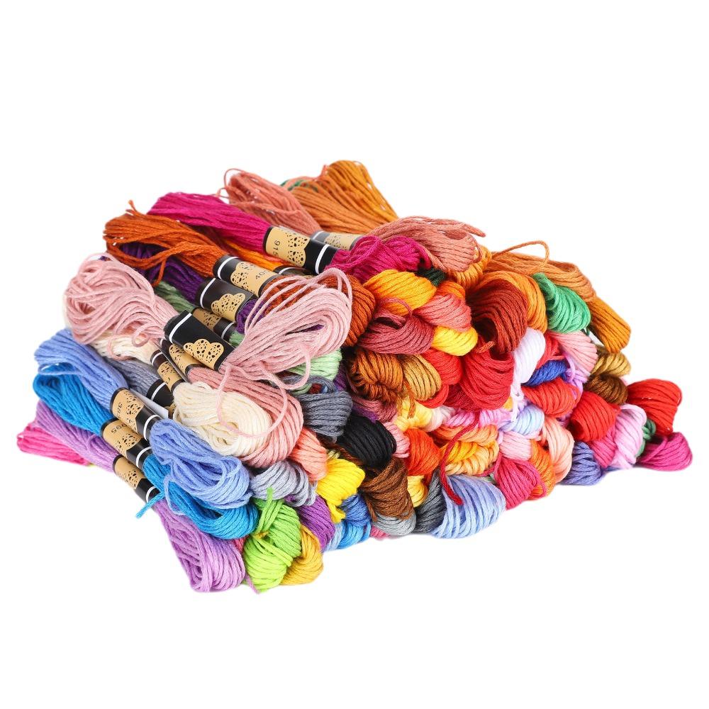 100pcs Polyester Cotton Cross Stitch Floss Rainbow Color Bracelet Yarn Embroidery Thread  Embroidery