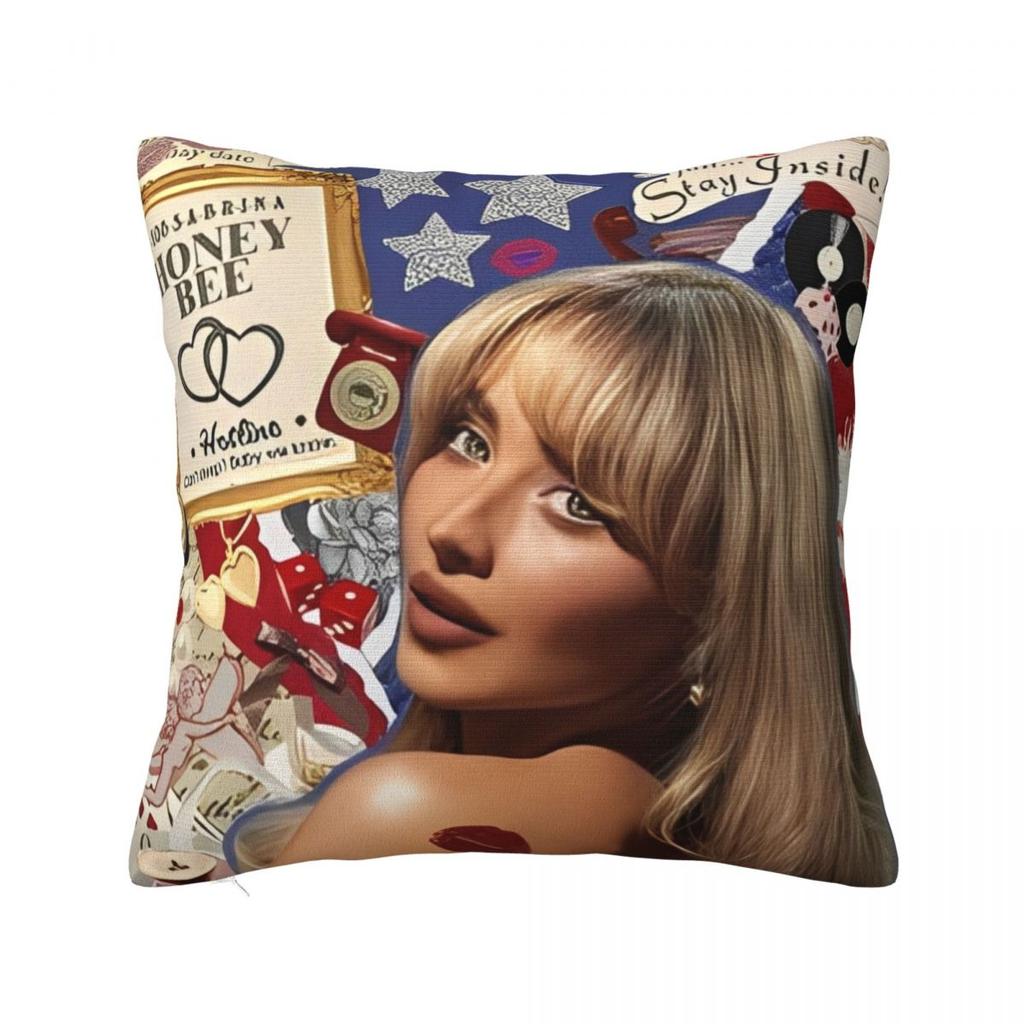 Singer Sabrina Carpenter Pillowcase Polyester Cushion Cover Decorative Pop Music Throw Pillow Case Cover Home Dropshipping 18'