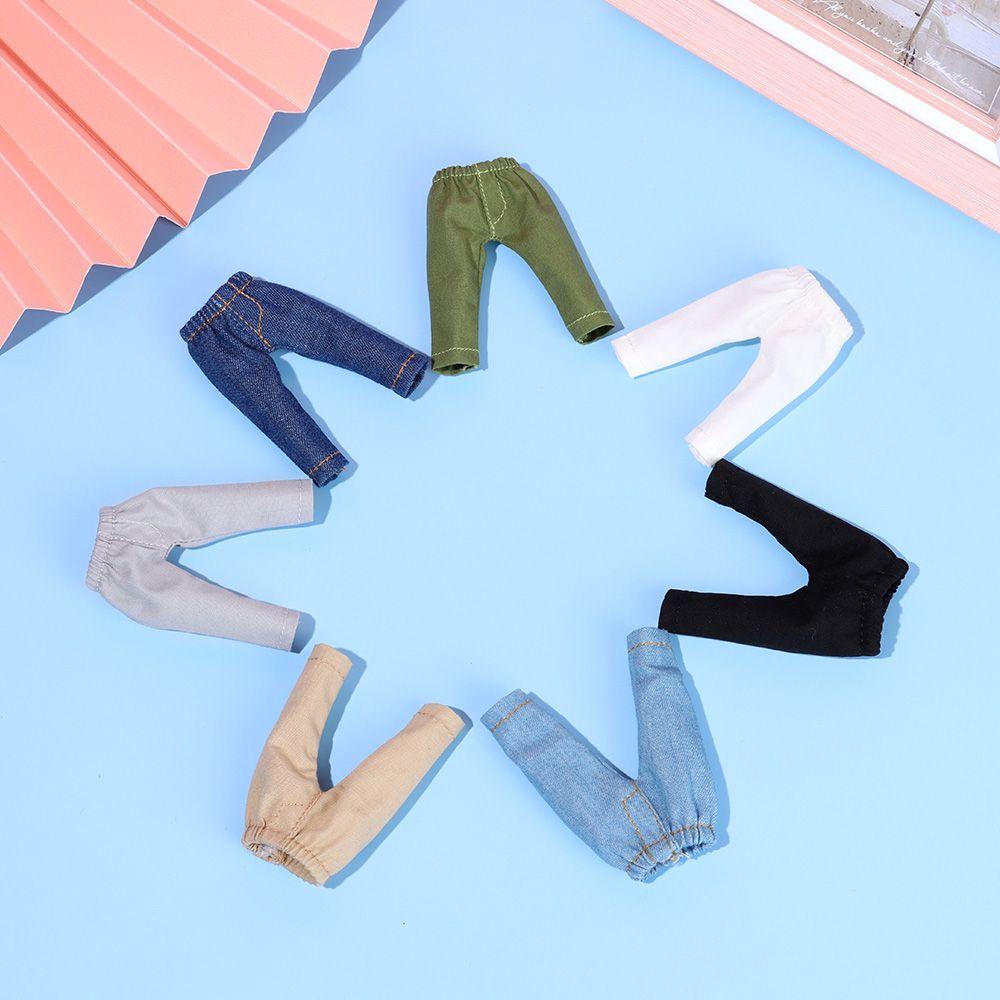 Fashion Casual Wears 1/11 1/12 Dolls Trousers Doll Leather Pants Denim Jeans Clothes Accessories