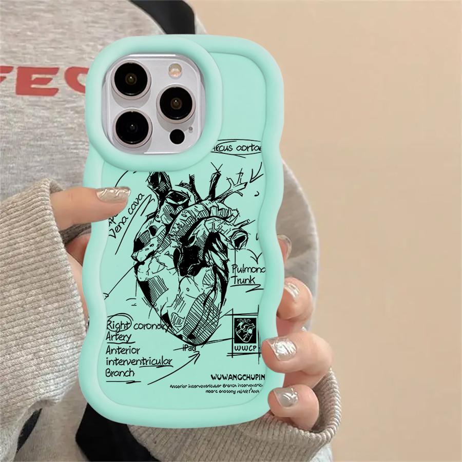 Минималистичный дизайн Органы Мягкий чехол-бампер для iPhone 15 Plus 14 13 8 XR 12 16 Pro Max 17 Air 11
