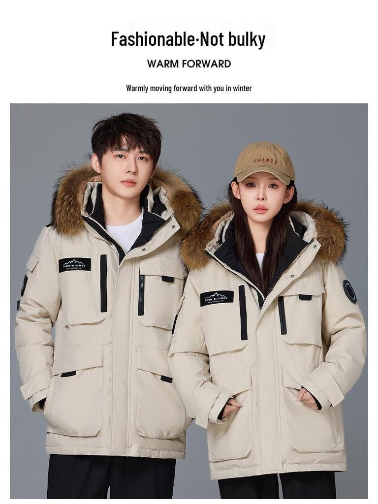 Унисекс Парка Зима 2025: Модная, Плотная, Теплая Рабочая Лыжная Куртка для Пар